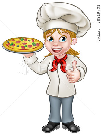 Female Pizza Chef Cartoon Character Female Pizza Chef Cartoon Character 28819701