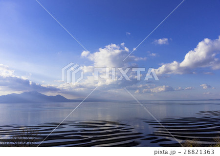 おこしき海岸の干潟と普賢岳 おこしき海岸の干潟と普賢岳 28821363
