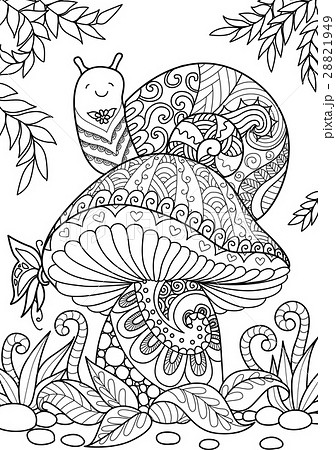 Snail on mushroom 28821949