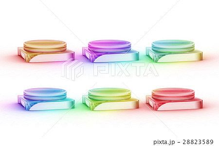 six of color glass stands for products display 28823589