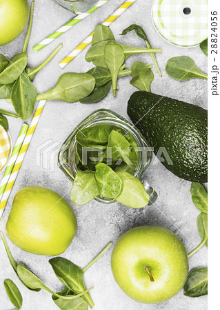 Ingredients for green smoothie - apples, spinach Ingredients for green smoothie - apples, spinach 28824056