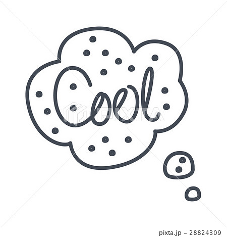 Word Cool, Hand Drawn Comic Speech Bubble Template 28824309