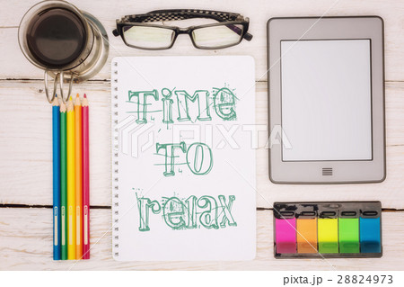 Coffee cup, notebook and ebook 28824973