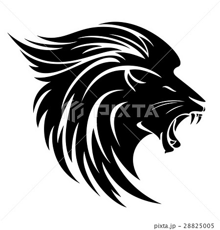 Lion head side view design 28825005