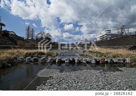 水無川 みずなし川緑地 秦野市 の写真素材