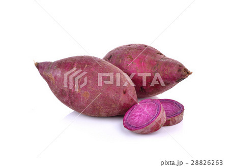 purple sweet  yams  on  white background. 28826263