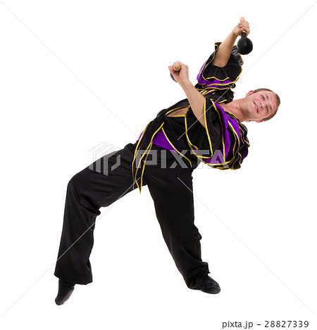 one caucasian man samba dancer dancing isolated on one caucasian man samba dancer dancing isolated on 28827339