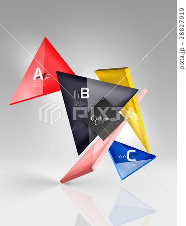 Glossy glass translucent triangles on 3d empty Glossy glass translucent triangles on 3d empty 28827919