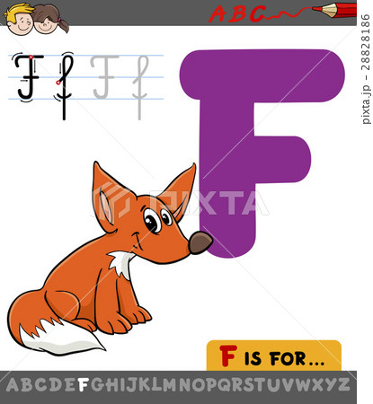 letter f with cartoon fox 28828186
