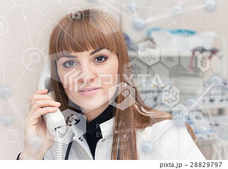 Medicine doctor and virtual computer interface Medicine doctor and virtual computer interface 28829797