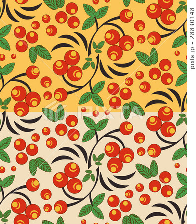 Seamless berry patterns with bunch of rowan Seamless berry patterns with bunch of rowan 28830148