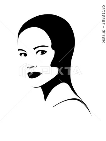 Beauty fashion woman makeup portrait black ink 28831185
