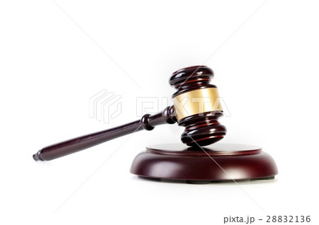 Wooden gavel on white background 28832136