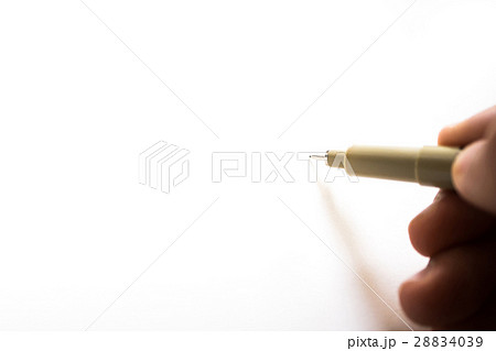 Black pigma drawing correct sign on white paper. Black pigma drawing correct sign on white paper. 28834039