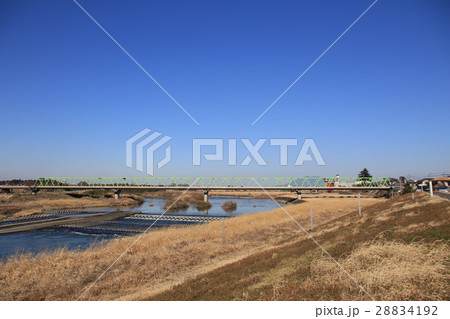 常総市水海道の鬼怒川に架かる豊水橋 28834192
