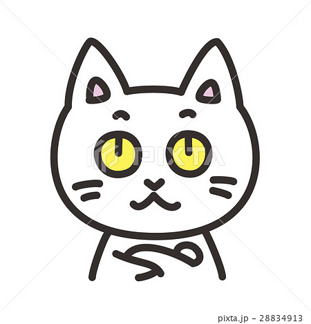 猫のキャラクター 表情 考え中のイラスト素材 28834913 Pixta