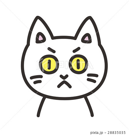 猫のキャラクター 表情 怒っているのイラスト素材