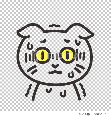 猫のキャラクター　表情　怯える 28835038
