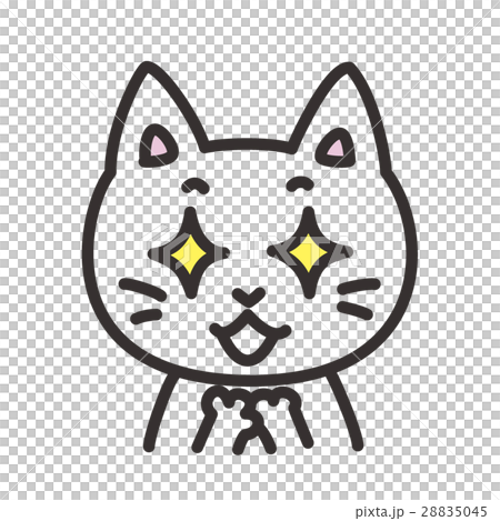 猫のキャラクター　表情　目が輝く 28835045