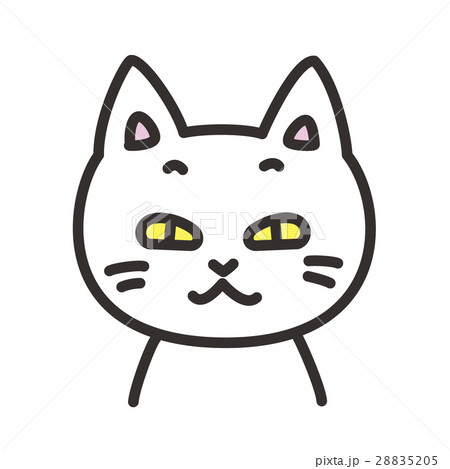 猫のキャラクター 表情 薄目のイラスト素材 2855