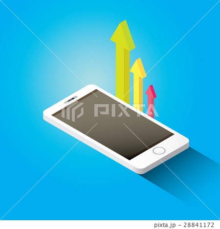 Vector isometric Smartphone with graph and charts Vector isometric Smartphone with graph and charts 28841172