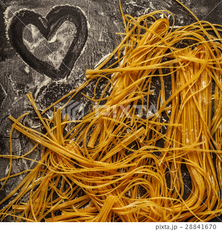 Fresh homemade pasta, spaghetti. Fresh homemade pasta, spaghetti. 28841670