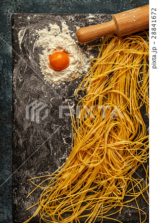 Fresh homemade pasta, spaghetti. Fresh homemade pasta, spaghetti. 28841672
