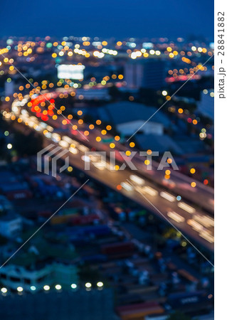 Blurred light city road curved night view Blurred light city road curved night view 28841882