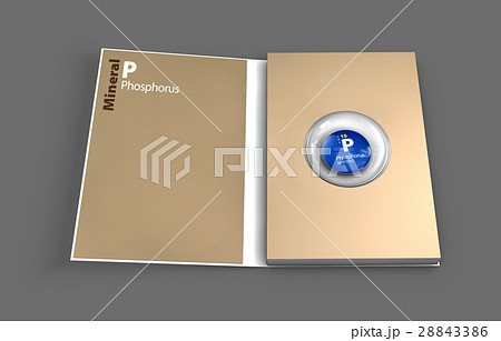 Mockup book of Phosphorus mineral. Illustration 28843386