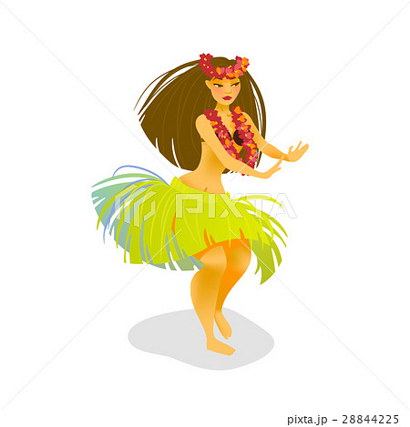 Illustration of a Hawaiian hula dancer woman 28844225