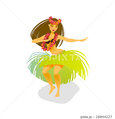 Illustration of a Hawaiian hula dancer woman Illustration of a Hawaiian hula dancer woman 28844227