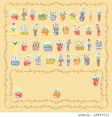 可愛い鉢植えのイラスト素材