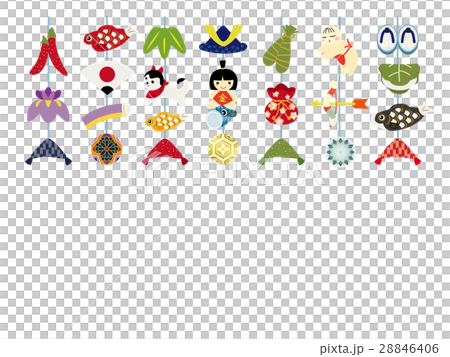 こどもの日　五月人形のつるし飾り 28846406