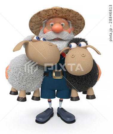 the farmer with a lamb 28846813