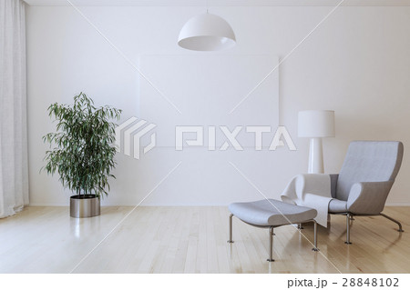 White canvas on the wall in the living room. 28848102