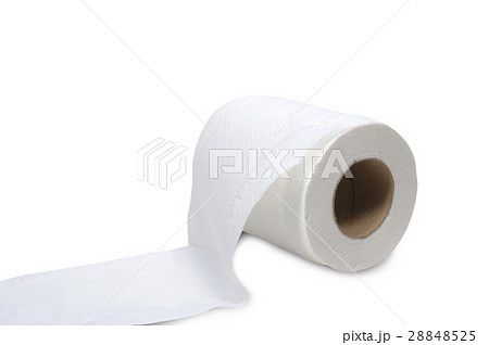 Single tissue roll on white background, clipping p 28848525