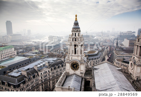 rooftop view over London on a foggy day rooftop view over London on a foggy day 28849569