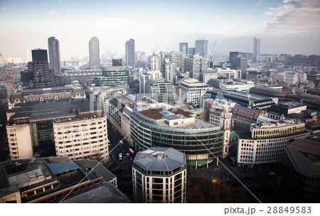 rooftop view over London on a foggy day 28849583