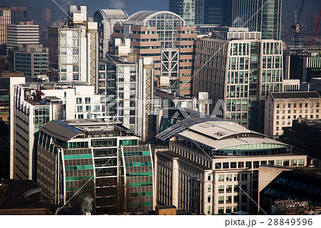 rooftop view over London on a foggy day 28849596