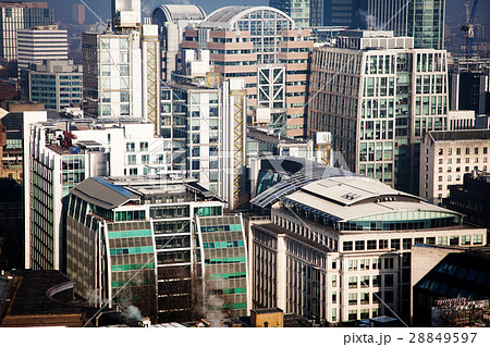 rooftop view over London on a foggy day 28849597