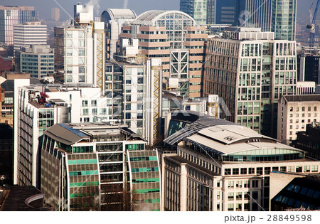 rooftop view over London on a foggy day 28849598