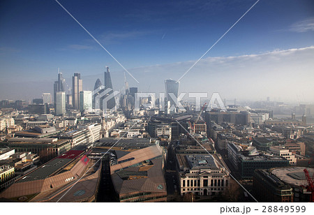 rooftop view over London on a foggy day 28849599