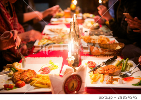 romantic candlelight dinner in restaurant romantic candlelight dinner in restaurant 28854545