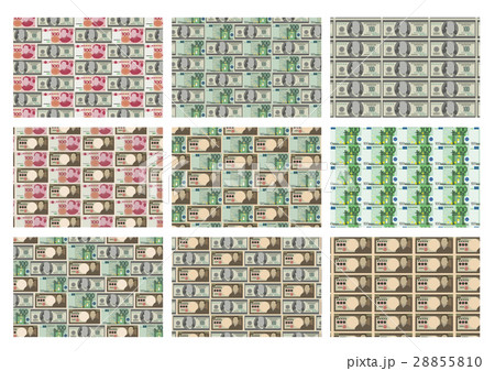 背景素材 世界の通貨 セット シームレス パターン 背景素材 世界の通貨 セット シームレス パターン 28855810