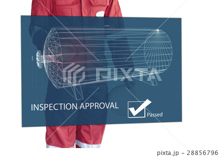 Inspector showing approved inspection result 28856796