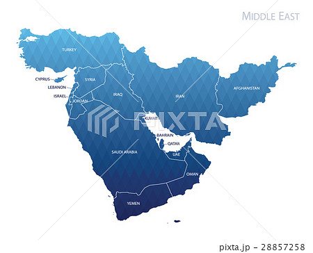 Abstract Map of Middle East. Vector 28857258