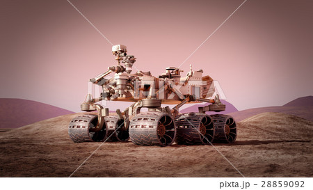 Mars rover on the Mars. 3d rendering 28859092