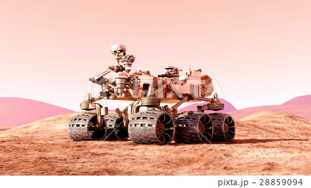 Mars rover on the Mars. 3d rendering 28859094