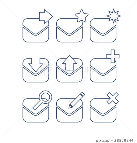 Mail icon set. Linear icons. 28859244