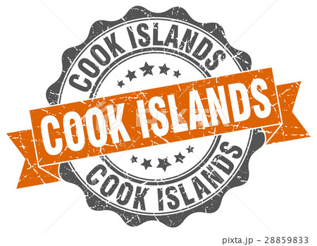 Cook Islands round ribbon seal 28859833